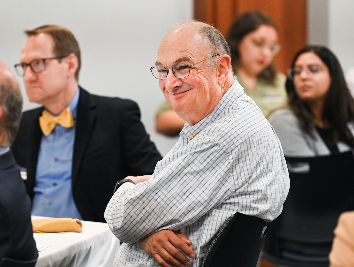 Jack Pitkin was one of seven who received the Chancellor's Blue Ribbon award. Photo by Angela Foster.