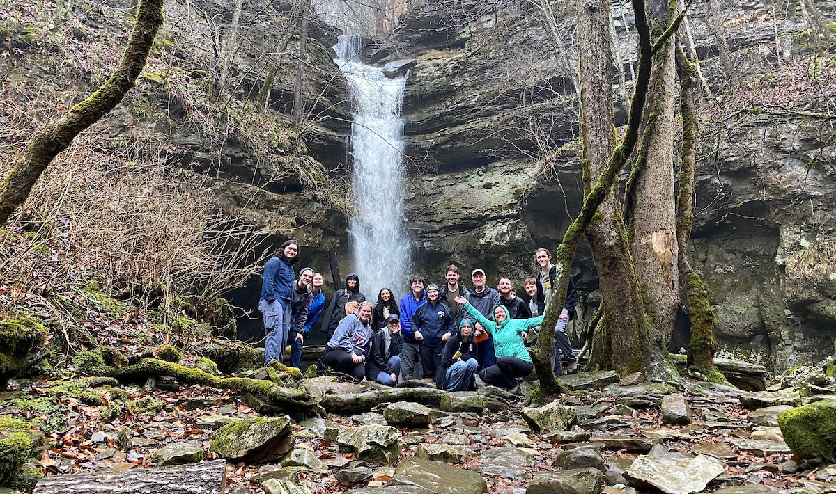 During the spring 2024 semester, Dr. Amy Brock-Hon took her "Earth Surface Processes" class to Sparta, Tennessee. Photo courtesy of Dr. Amy Brock Hon.