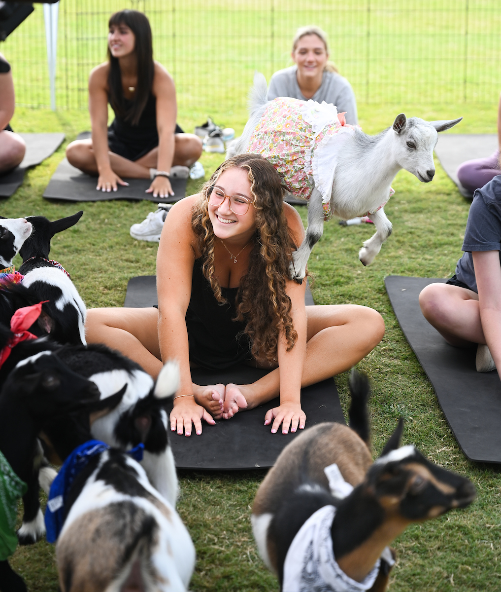 Goat Yoga Welcome Week event, Wednesday, Aug. 21, 2024