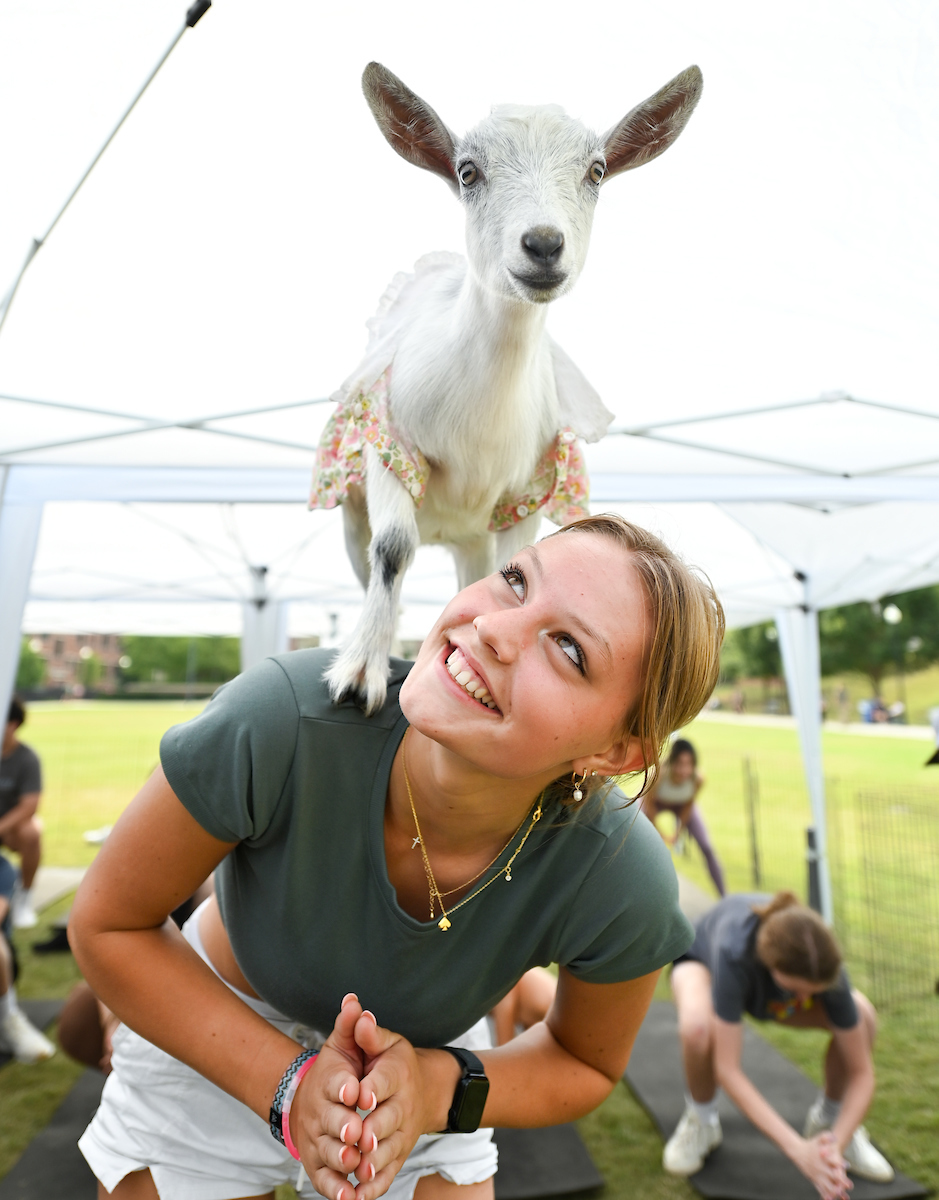 Goat Yoga Welcome Week event, Wednesday, Aug. 21, 2024