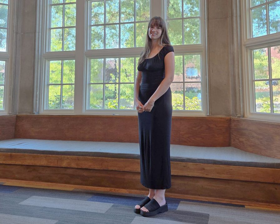Emily Patton, shown in the Guerry Center Reading Room, is the first UTC Honors College student to be selected as a Portz Scholar.