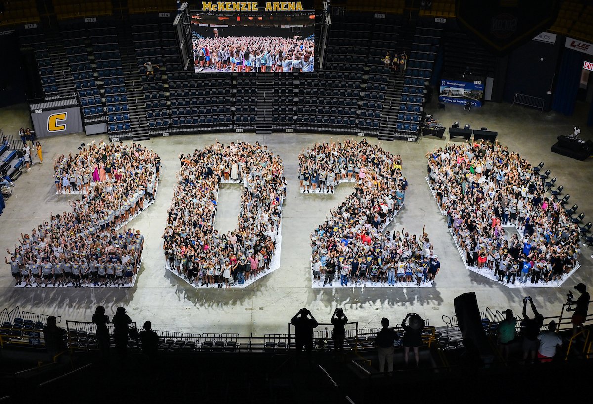 Convocation—the annual celebration of incoming students at the University of Tennessee at Chattanooga—was held on Friday, Aug. 16, at McKenzie Arena for the class of 2028. Photo by Angela Foster.