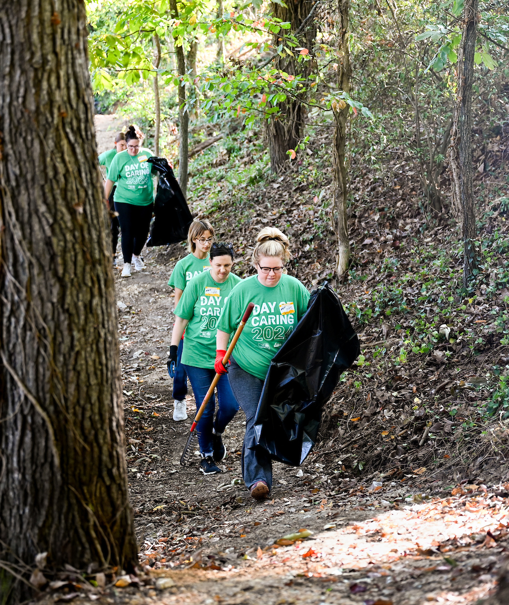 Students work Friday, Sept. 20, 2024 during Day of Service at Normal Park Upper School and the Chattanooga Foundation.