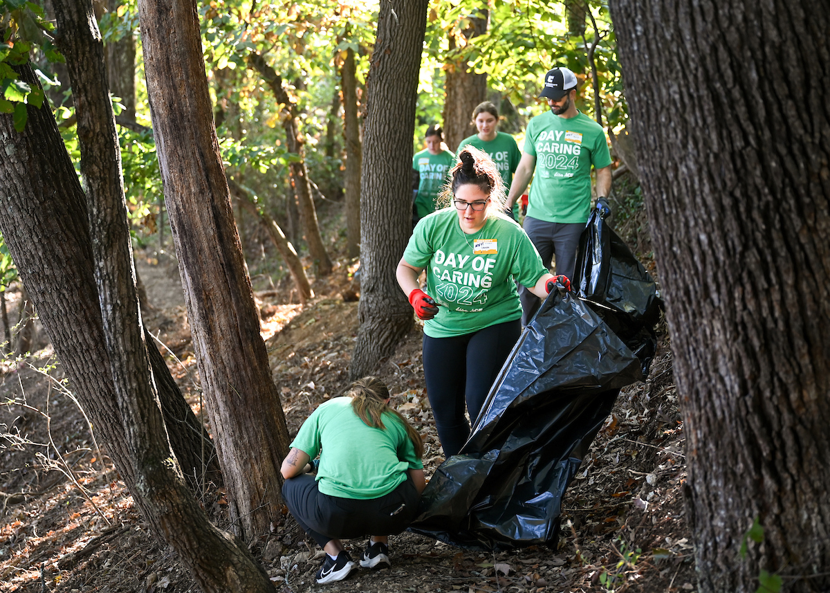 Students work Friday, Sept. 20, 2024 during Day of Service at Normal Park Upper School and the Chattanooga Foundation.