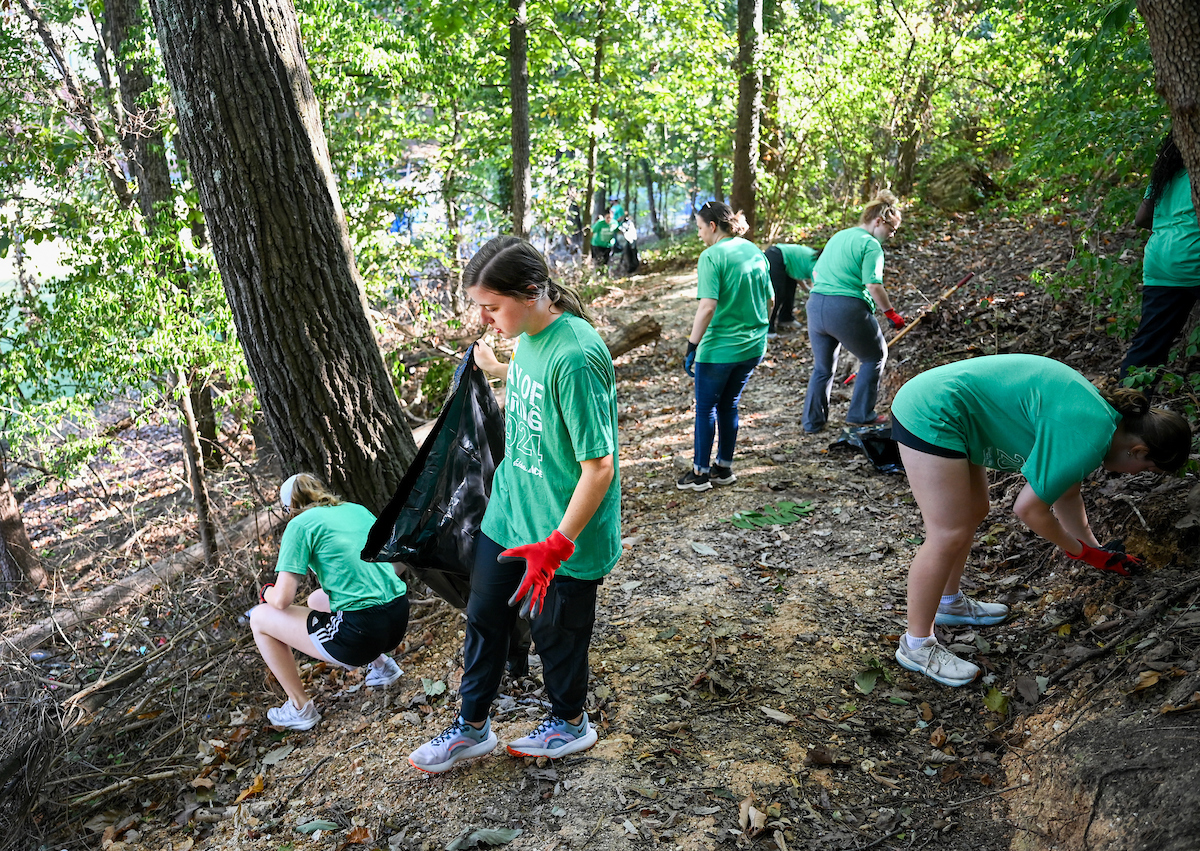 Students work Friday, Sept. 20, 2024 during Day of Service at Normal Park Upper School and the Chattanooga Foundation.