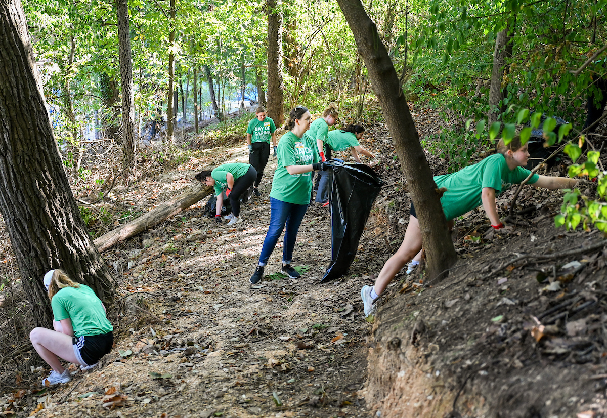 Students work Friday, Sept. 20, 2024 during Day of Service at Normal Park Upper School and the Chattanooga Foundation.