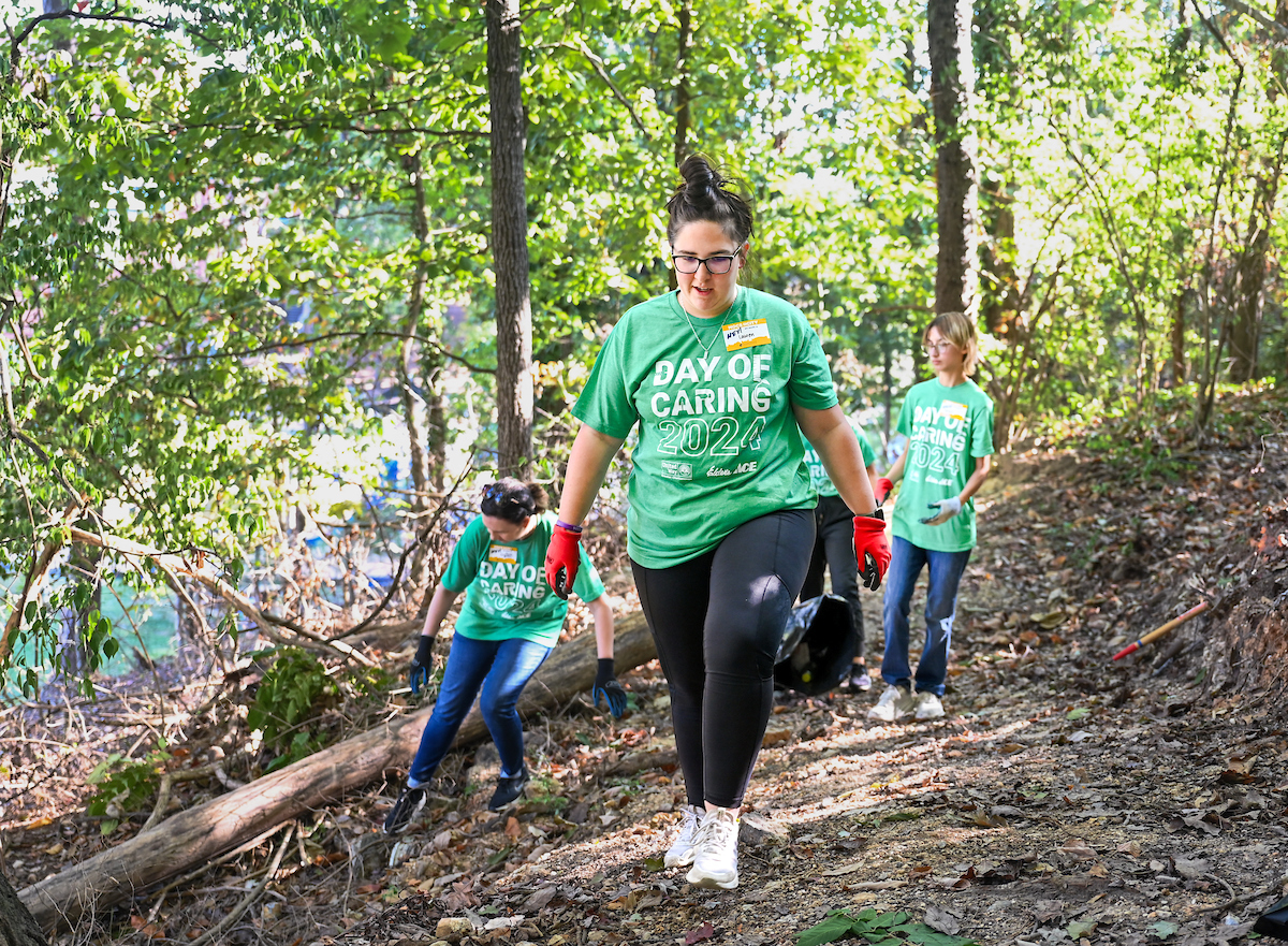 Students work Friday, Sept. 20, 2024 during Day of Service at Normal Park Upper School and the Chattanooga Foundation.