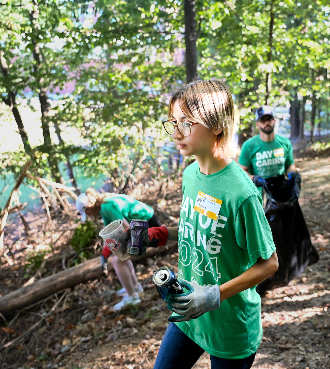 Students work Friday, Sept. 20, 2024 during Day of Service at Normal Park Upper School and the Chattanooga Foundation.