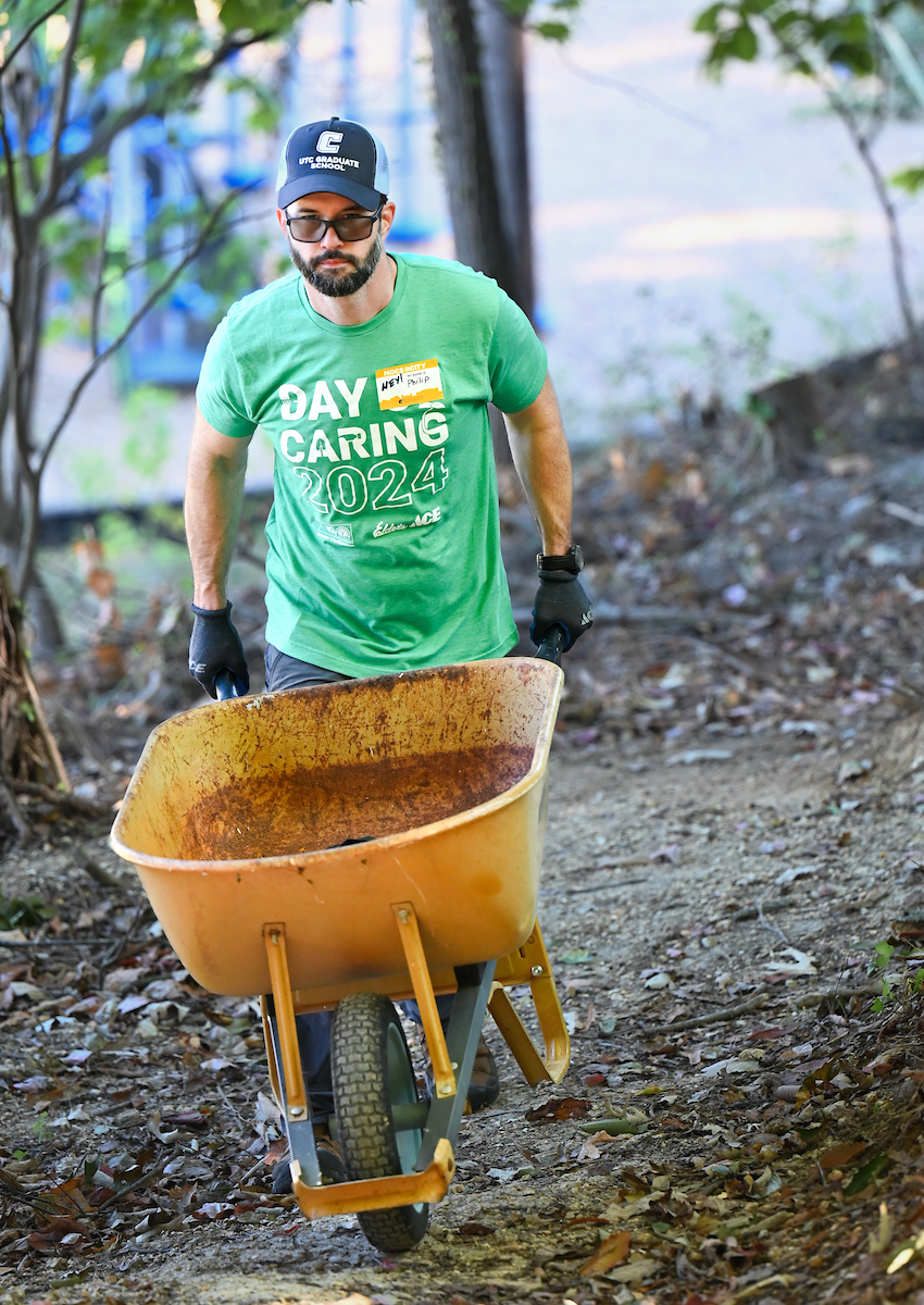 Students work Friday, Sept. 20, 2024 during Day of Service at Normal Park Upper School and the Chattanooga Foundation.