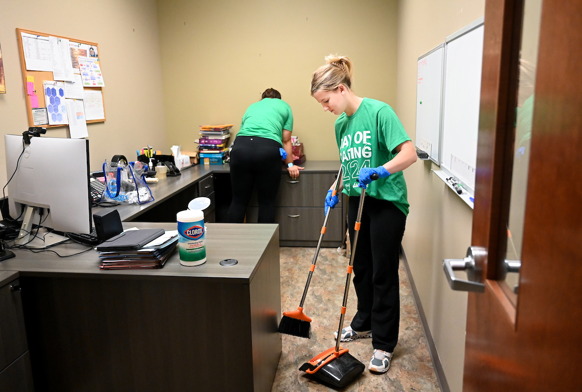Students work Friday, Sept. 20, 2024 during Day of Service at Normal Park Upper School and the Chattanooga Foundation.
