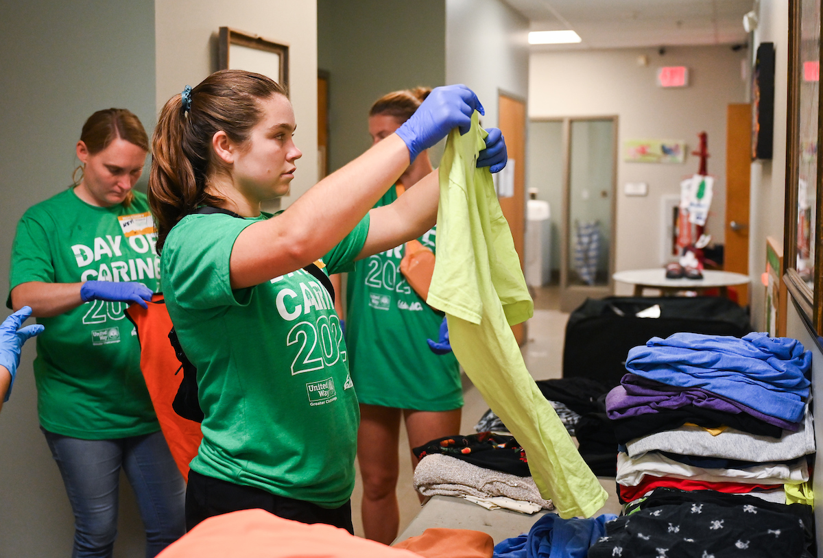 Students work Friday, Sept. 20, 2024 during Day of Service at Normal Park Upper School and the Chattanooga Foundation.