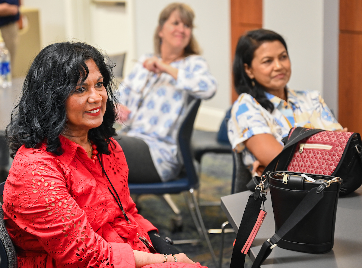 People gather for a ceremony to mark the Masters of Public Health program receiving accreditation Wednesday, Sept. 4, 2024 in the University Center.