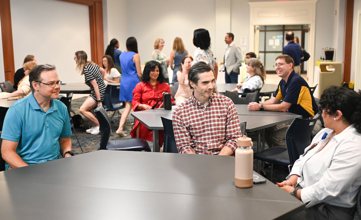People gather for a ceremony to mark the Masters of Public Health program receiving accreditation Wednesday, Sept. 4, 2024 in the University Center.