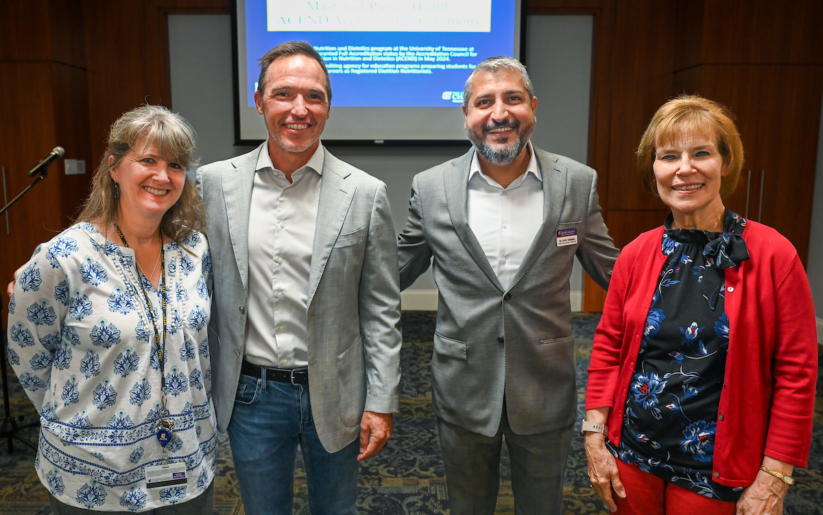 People gather for a ceremony to mark the Masters of Public Health program receiving accreditation Wednesday, Sept. 4, 2024 in the University Center.