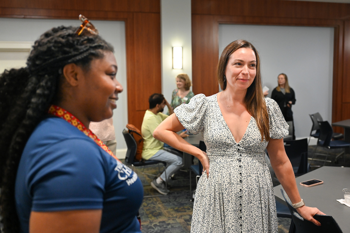 People gather for a ceremony to mark the Masters of Public Health program receiving accreditation Wednesday, Sept. 4, 2024 in the University Center.
