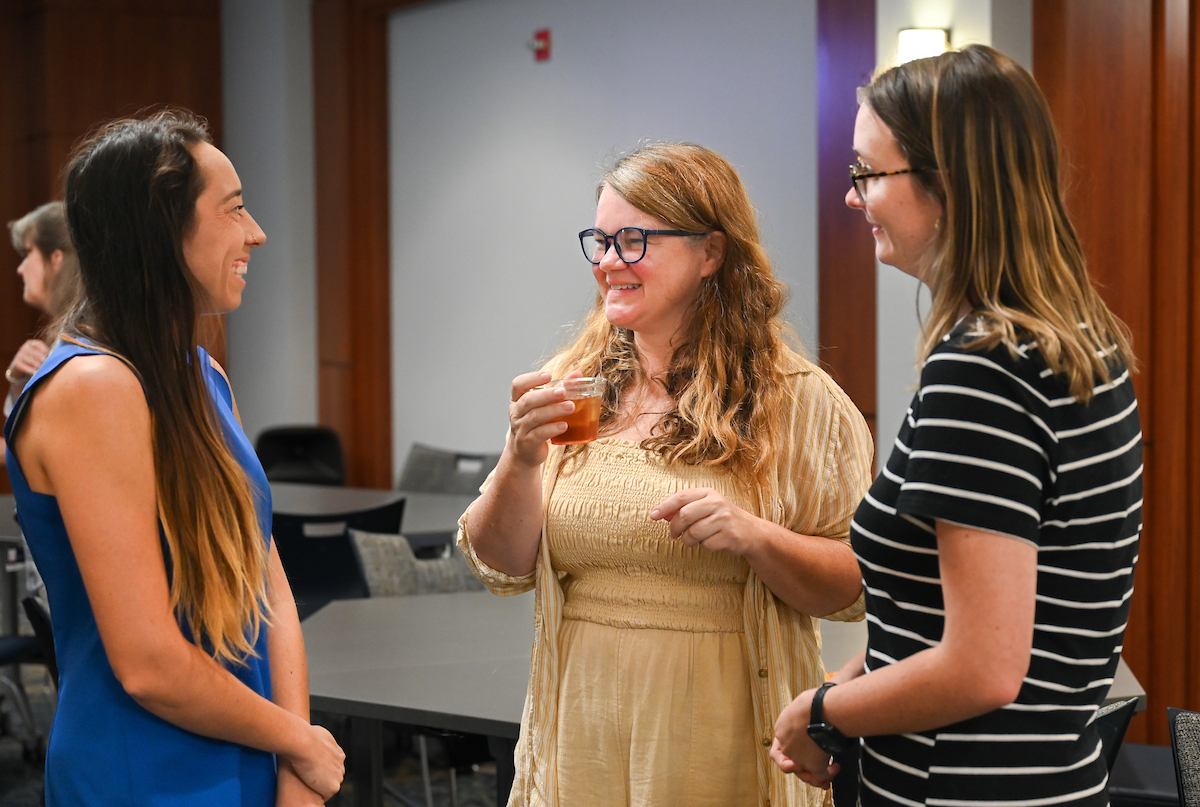 People gather for a ceremony to mark the Masters of Public Health program receiving accreditation Wednesday, Sept. 4, 2024 in the University Center.