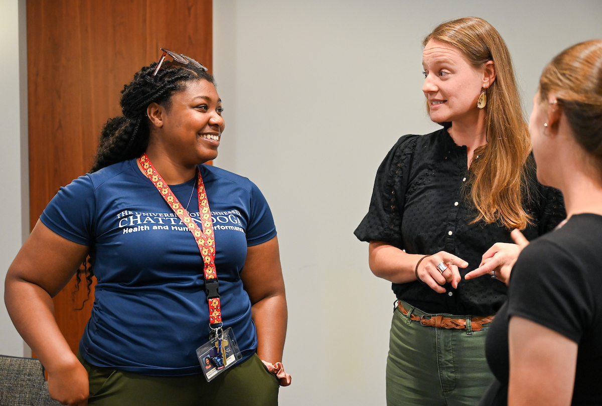 People gather for a ceremony to mark the Masters of Public Health program receiving accreditation Wednesday, Sept. 4, 2024 in the University Center.