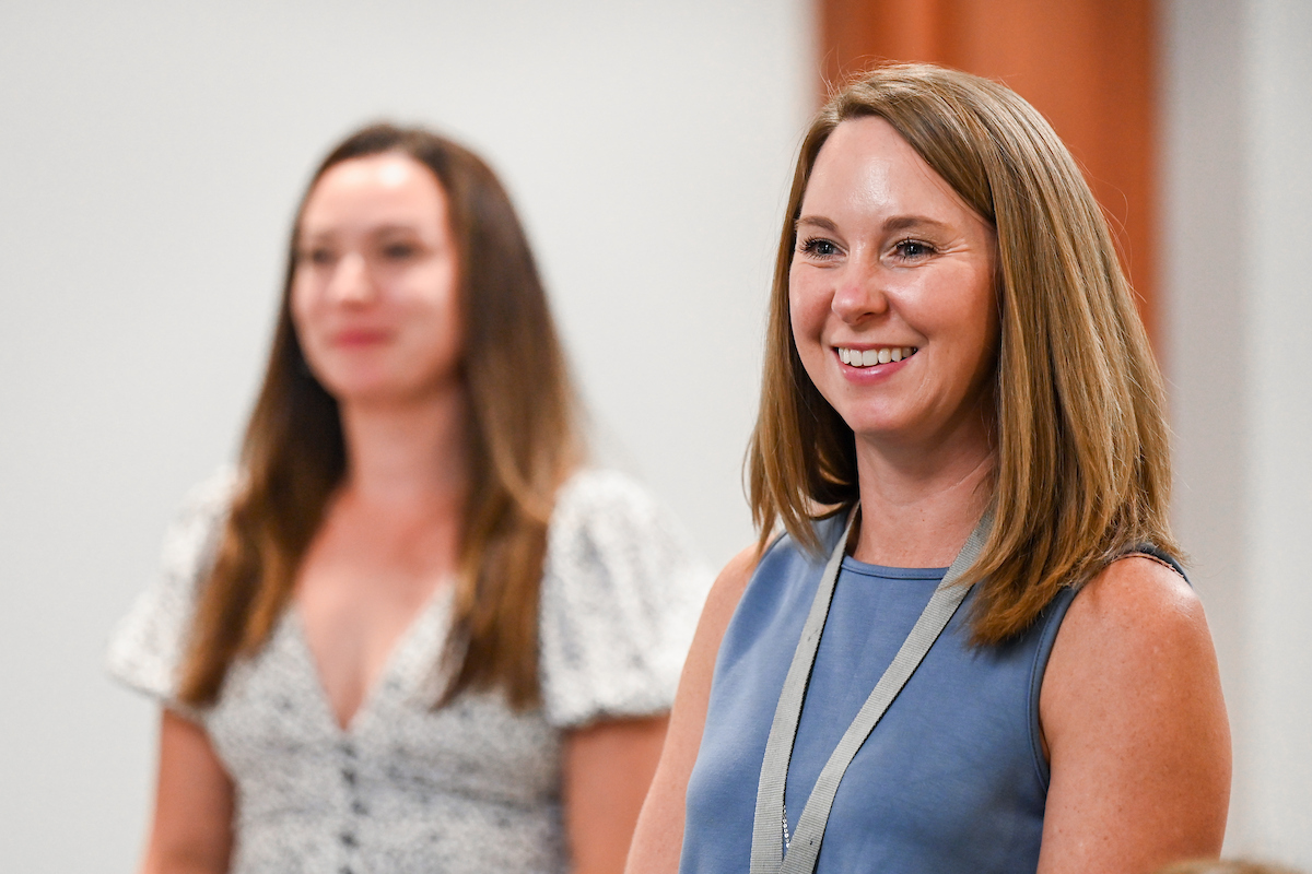 People gather for a ceremony to mark the Masters of Public Health program receiving accreditation Wednesday, Sept. 4, 2024 in the University Center.