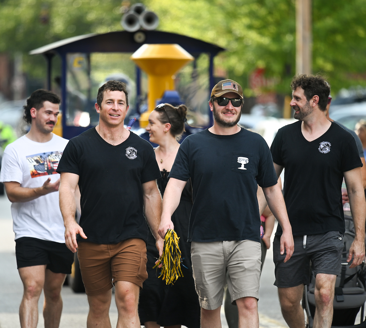 People watch a parade Tuesday, Sept. 3, 2024 to honor UTC student and Olympic Gold medalist Olivia Reeves.