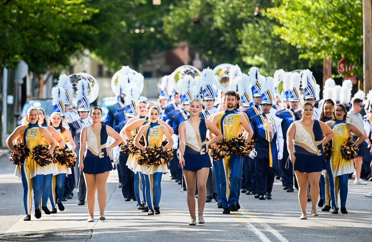 People watch a parade Tuesday, Sept. 3, 2024 to honor UTC student and Olympic Gold medalist Olivia Reeves.