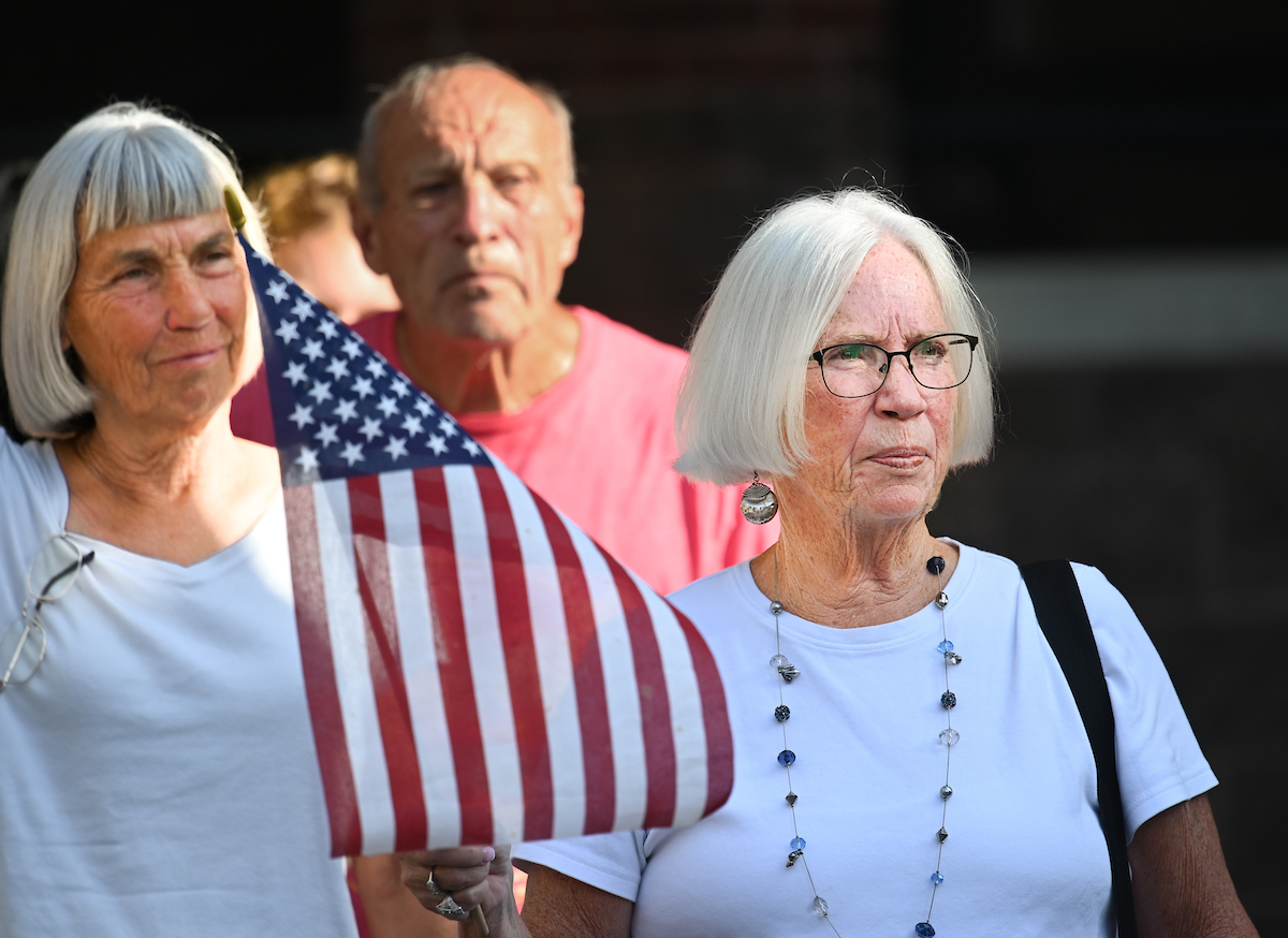 People watch a parade Tuesday, Sept. 3, 2024 to honor UTC student and Olympic Gold medalist Olivia Reeves.