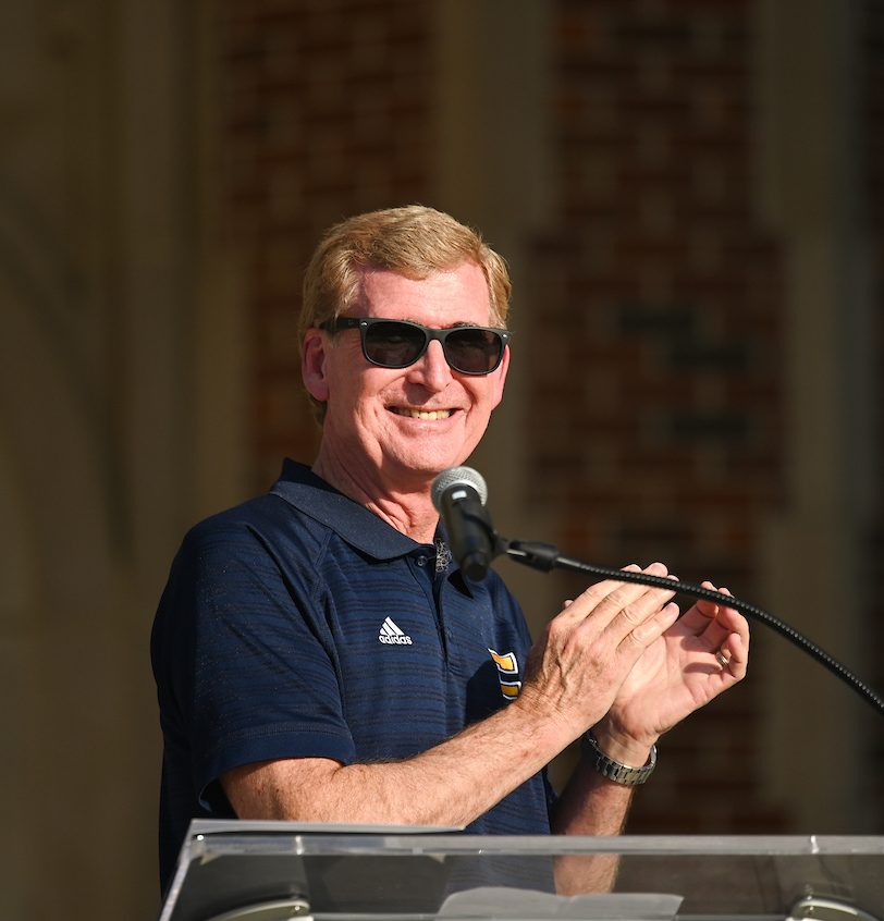 People watch a parade Tuesday, Sept. 3, 2024 to honor UTC student and Olympic Gold medalist Olivia Reeves.