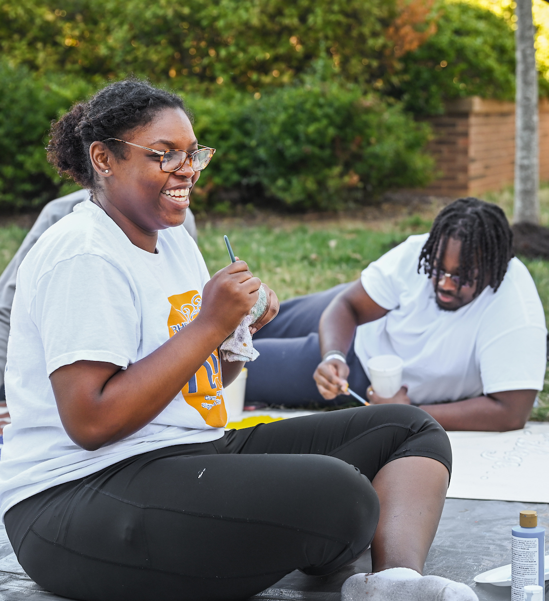 Homecoming Banner painting, Sunday, Oct. 20th, 2024 on Vine Street.