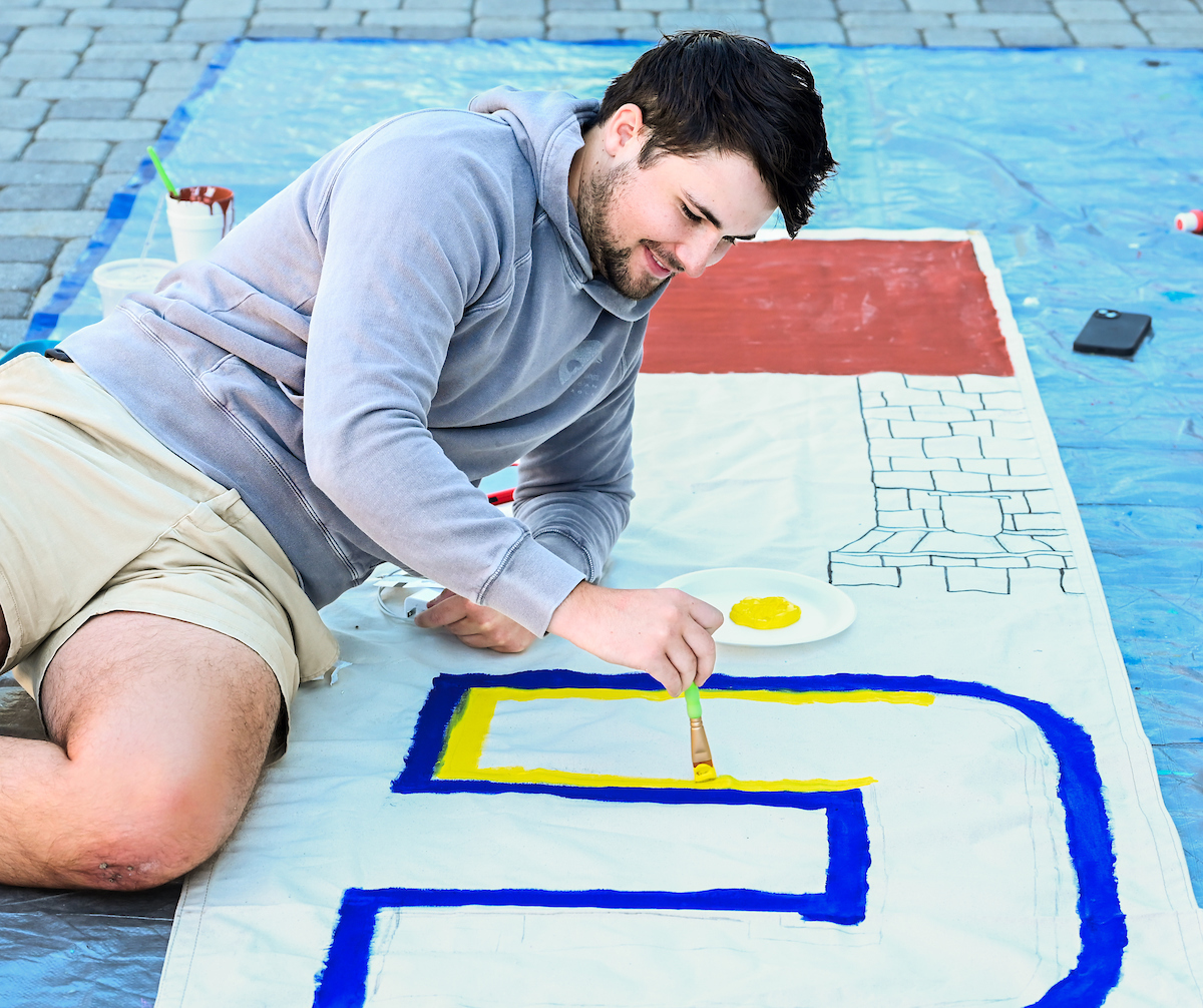 Homecoming Banner painting, Sunday, Oct. 20th, 2024 on Vine Street.