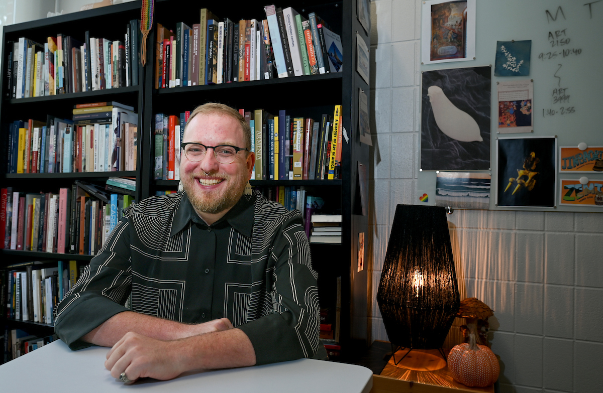 Department of Art Assistant Professor Bart Pushaw is a self-described “art historian of the colonial Americas." Photo by Angela Foster.