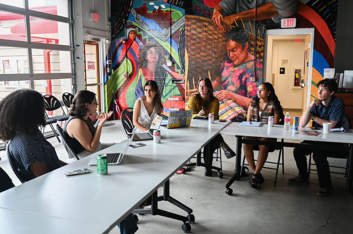 One group of UTC students in the content creators course led by Assistant Professor Tony Cepak and Lecturer David Norman visited La Paz in September. Photo by Angela Foster.