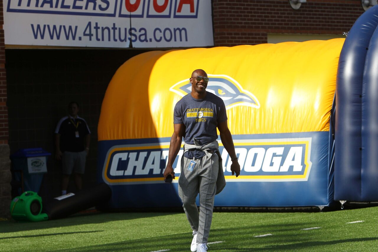 Terrell Owens compiled 144 receptions and 2,320 receiving yards with 19 touchdowns during his UTC career. Photo by Dale Rutemeyer/Chattanooga Athletics.