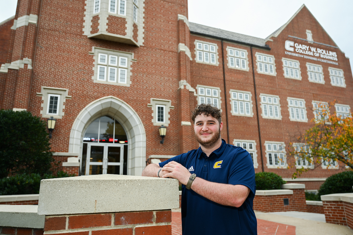 Chance Rollins is an online business management student in the Gary W. Rollins College of Business. Photo by Angela Foster.