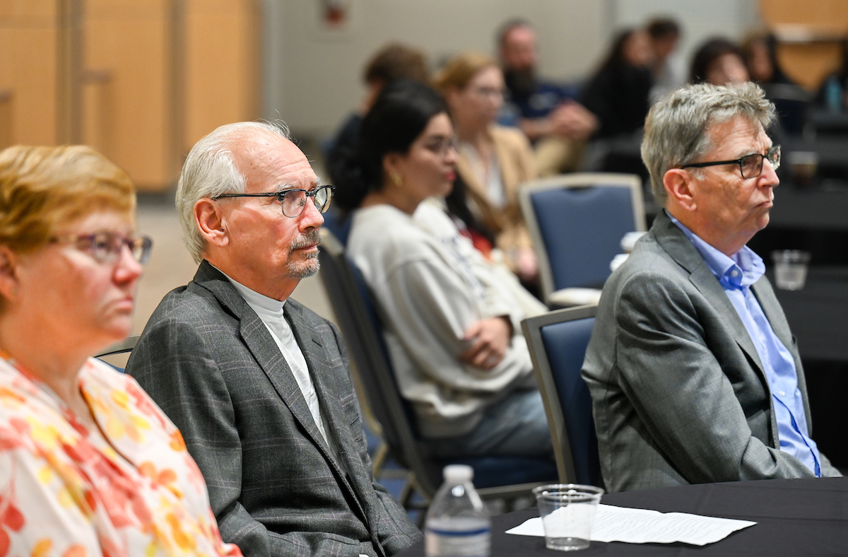 Charlie Brock, CEO of the Chattanooga Quantum Collaborative, speaks Thursday, Oct. 31, 2024 in the Tennessee Room at the University of Tennessee at Chattanooga