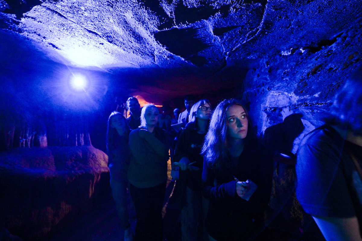 Students in Robert Lake Wilson Professor of Geology Amy Brock-Hon’s “A Moc’s First Year” course toured Raccoon Mountain Caverns in September, accompanied by UTC photographer Angela Foster.