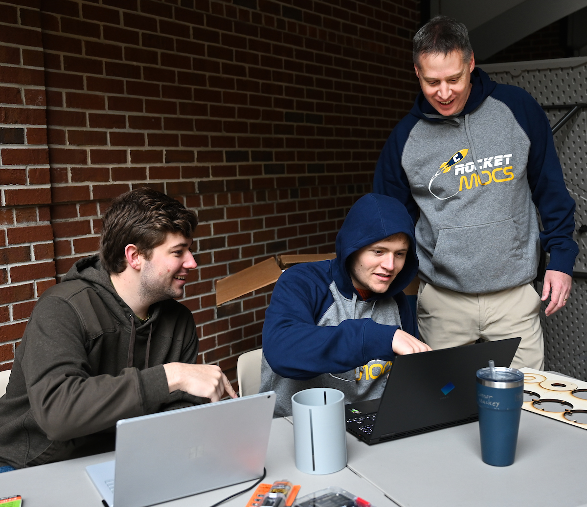 The Rocket Mocs work Friday, Nov. 15, 2024 outside of the Engineering and Computer Science building.