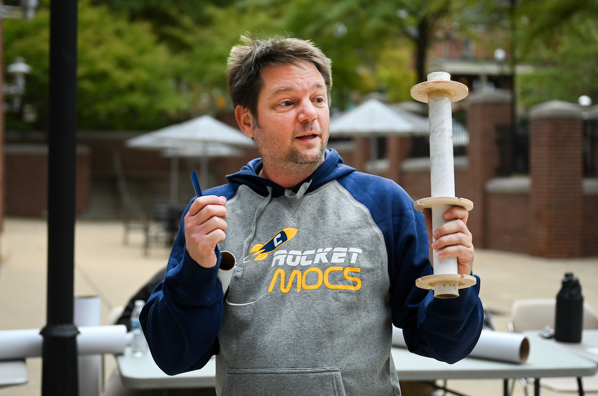 The Rocket Mocs work Friday, Nov. 15, 2024 outside of the Engineering and Computer Science building.