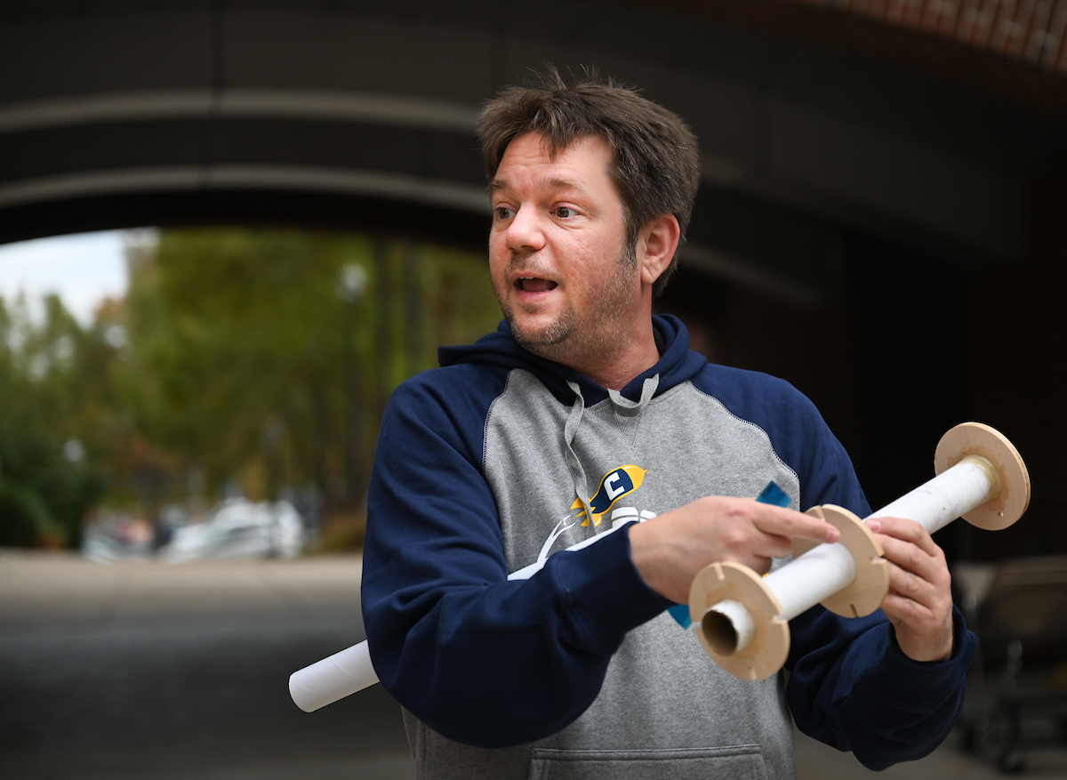 The Rocket Mocs work Friday, Nov. 15, 2024 outside of the Engineering and Computer Science building.