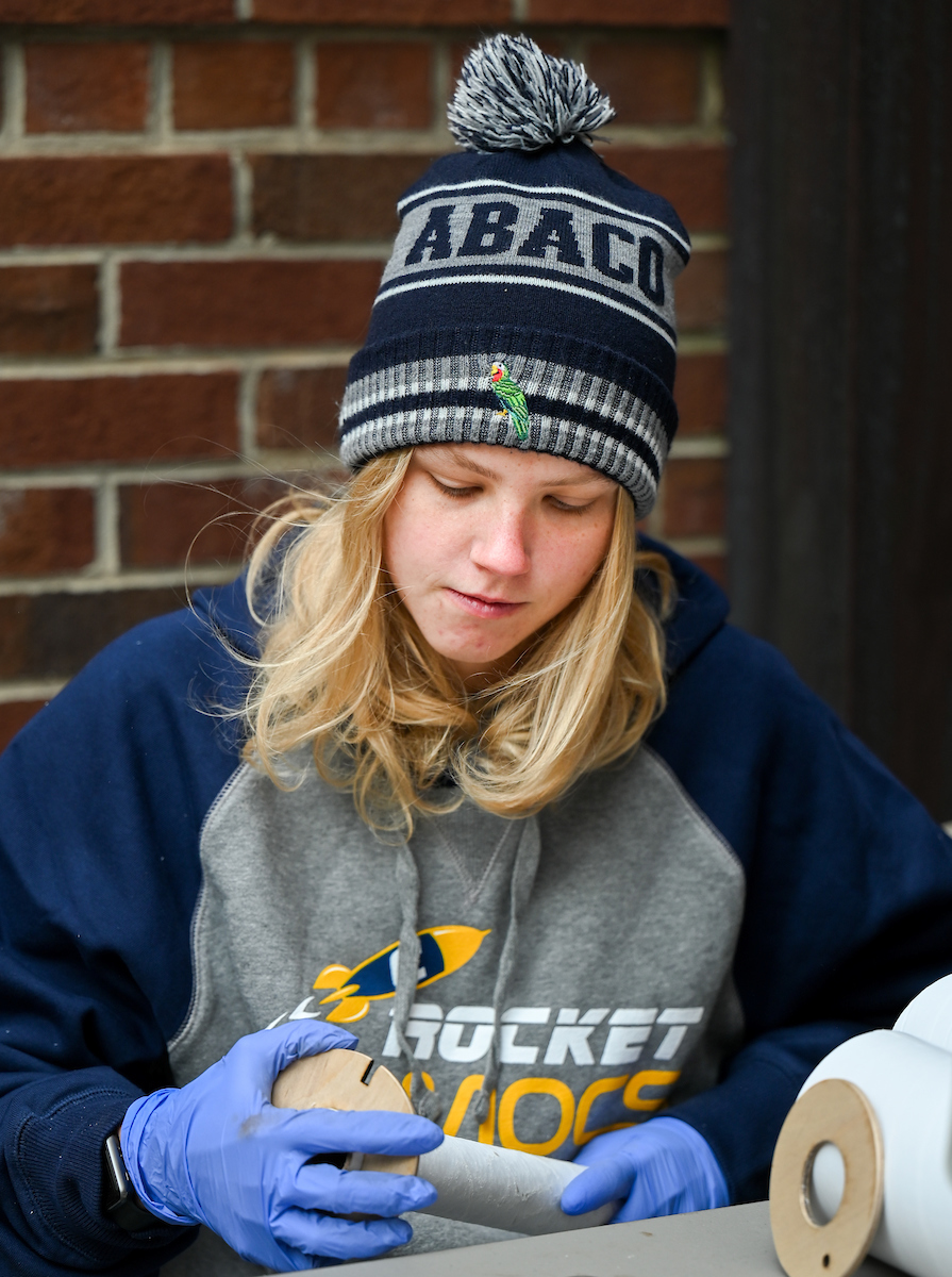 The Rocket Mocs work Friday, Nov. 15, 2024 outside of the Engineering and Computer Science building.