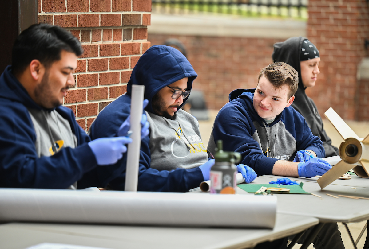The Rocket Mocs work Friday, Nov. 15, 2024 outside of the Engineering and Computer Science building.