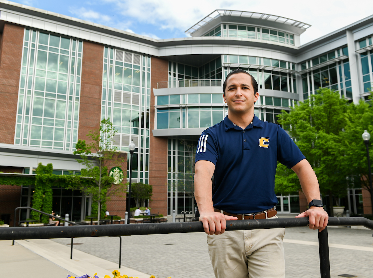 Joshua Tyler, who is on track to receive his third UTC degree in May 2025, has developed the world’s first usable Artificial Intelligence (AI) network that can learn how to encrypt itself. Photo by Angela Foster.