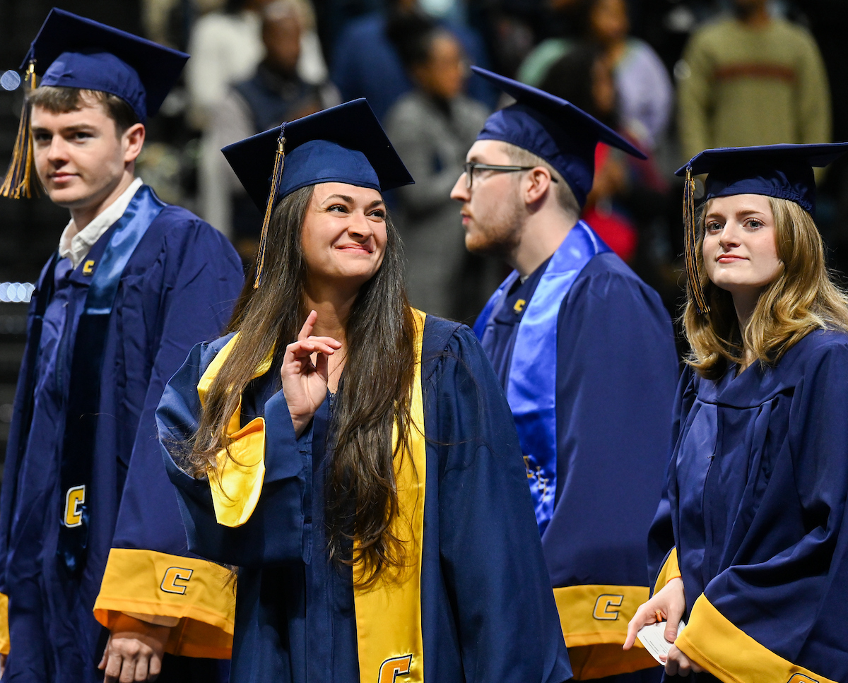 University of Tennessee at Chattanooga students participate in the undergraduate school graduation, Saturday, Dec. 14, 2024 in McKenzie Arena