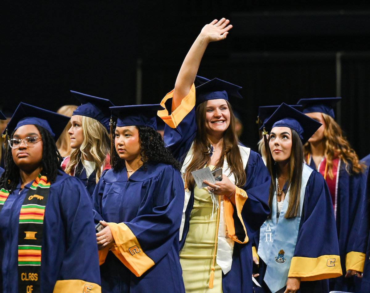 University of Tennessee at Chattanooga students participate in the undergraduate school graduation, Saturday, Dec. 14, 2024 in McKenzie Arena