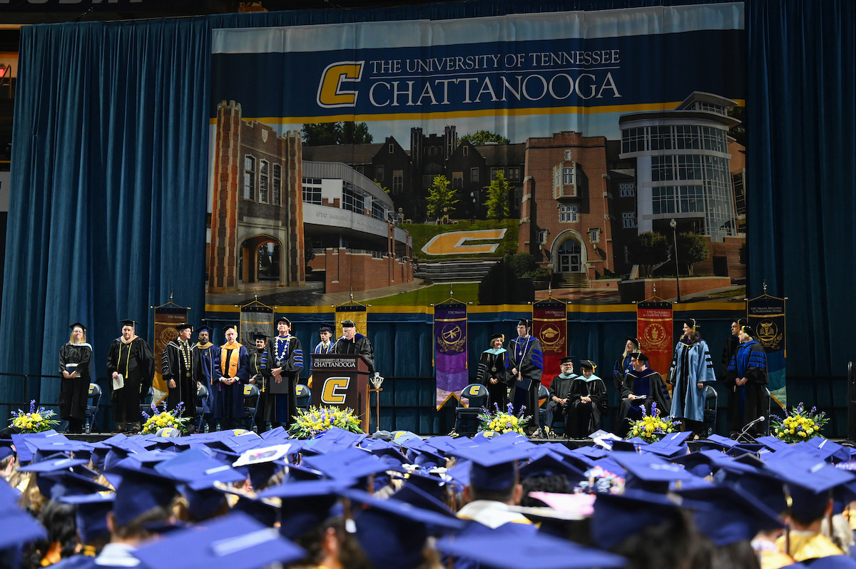 University of Tennessee at Chattanooga students participate in the undergraduate school graduation, Saturday, Dec. 14, 2024 in McKenzie Arena