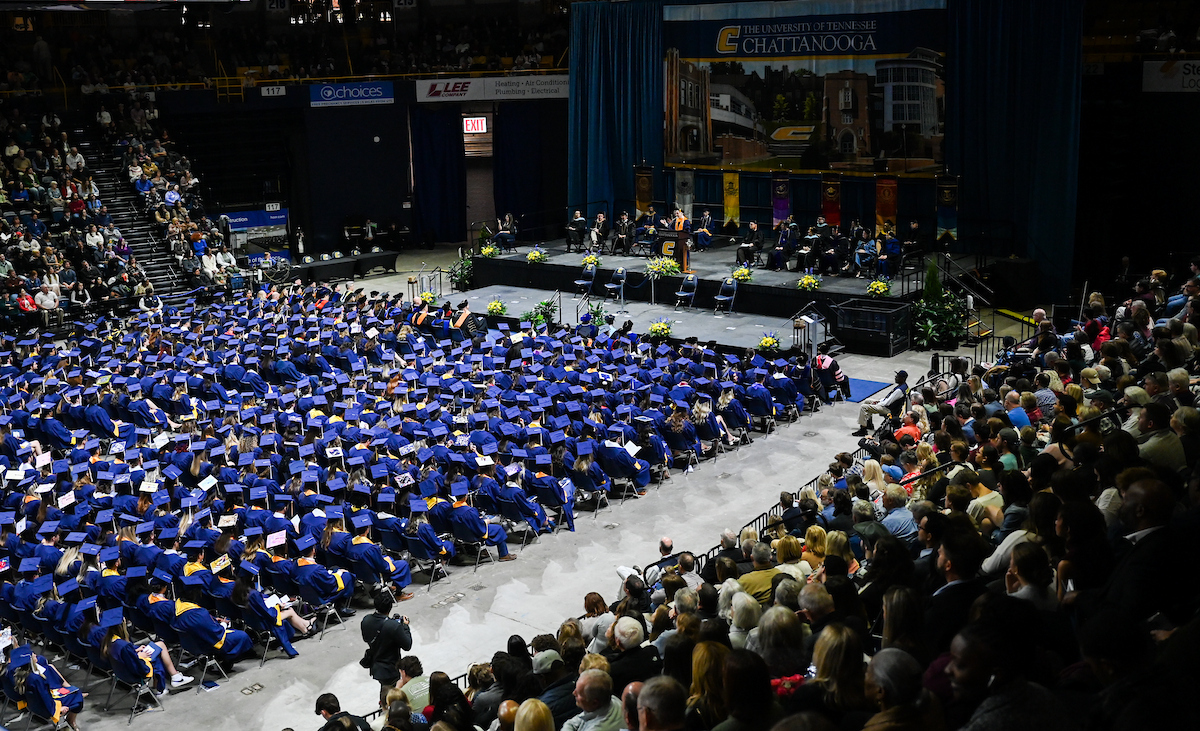 University of Tennessee at Chattanooga students participate in the undergraduate school graduation, Saturday, Dec. 14, 2024 in McKenzie Arena