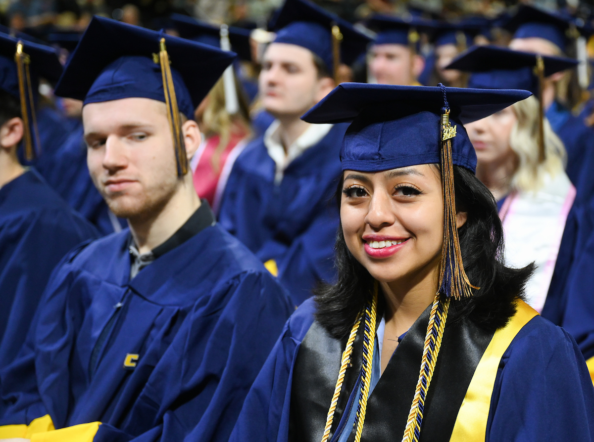 University of Tennessee at Chattanooga students participate in the undergraduate school graduation, Saturday, Dec. 14, 2024 in McKenzie Arena