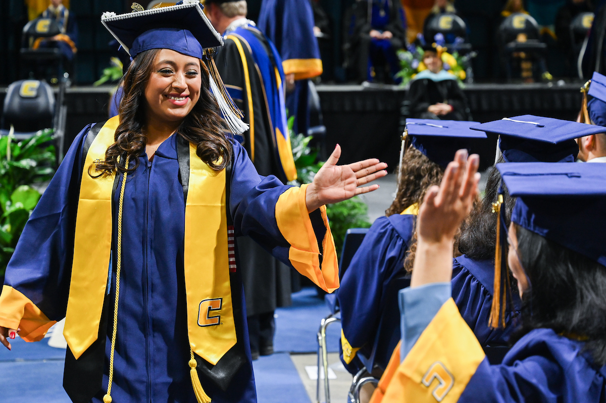 University of Tennessee at Chattanooga students participate in the undergraduate school graduation, Saturday, Dec. 14, 2024 in McKenzie Arena