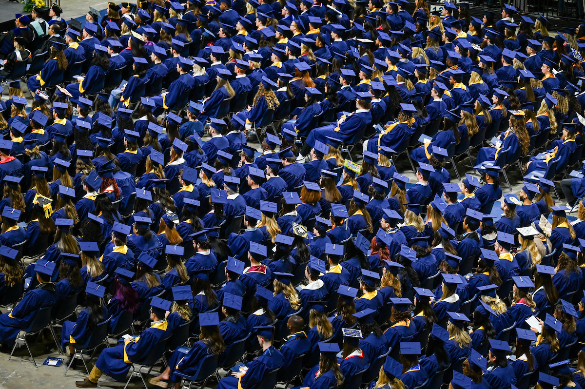 University of Tennessee at Chattanooga students participate in the undergraduate school graduation, Saturday, Dec. 14, 2024 in McKenzie Arena