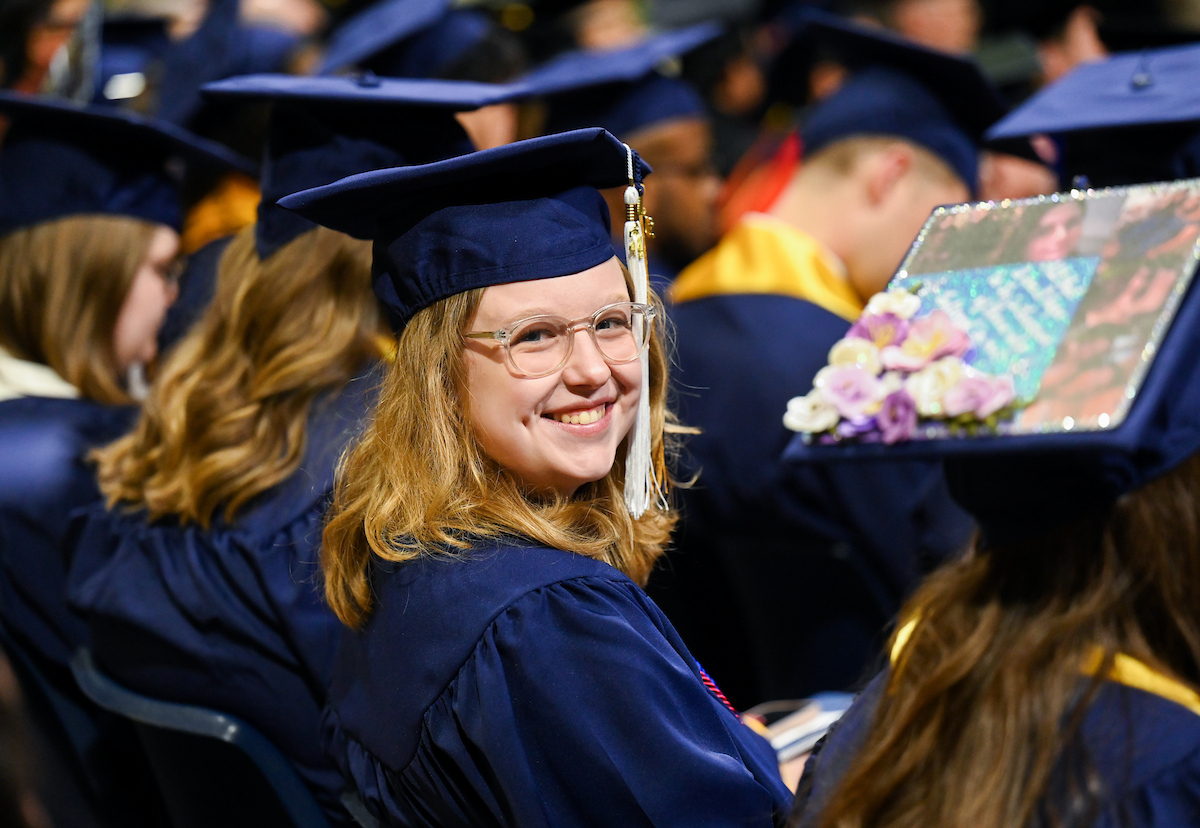 University of Tennessee at Chattanooga students participate in the undergraduate school graduation, Saturday, Dec. 14, 2024 in McKenzie Arena