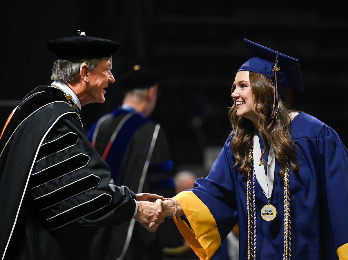 University of Tennessee at Chattanooga students participate in the undergraduate school graduation, Saturday, Dec. 14, 2024 in McKenzie Arena