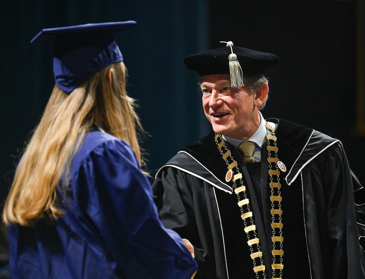 University of Tennessee at Chattanooga students participate in the undergraduate school graduation, Saturday, Dec. 14, 2024 in McKenzie Arena